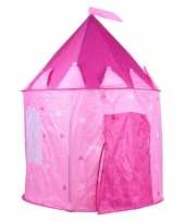 Kinder roze prinsessen kasteel speeltent 125 cm