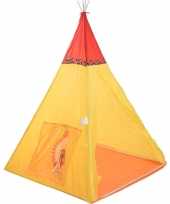 Kinder wigwam speeltent indiaan geel rood 135 cm